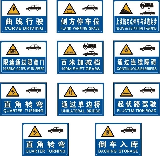 駕考vi導(dǎo)視標(biāo)志牌-vi模板-百圖匯素材網(wǎng)