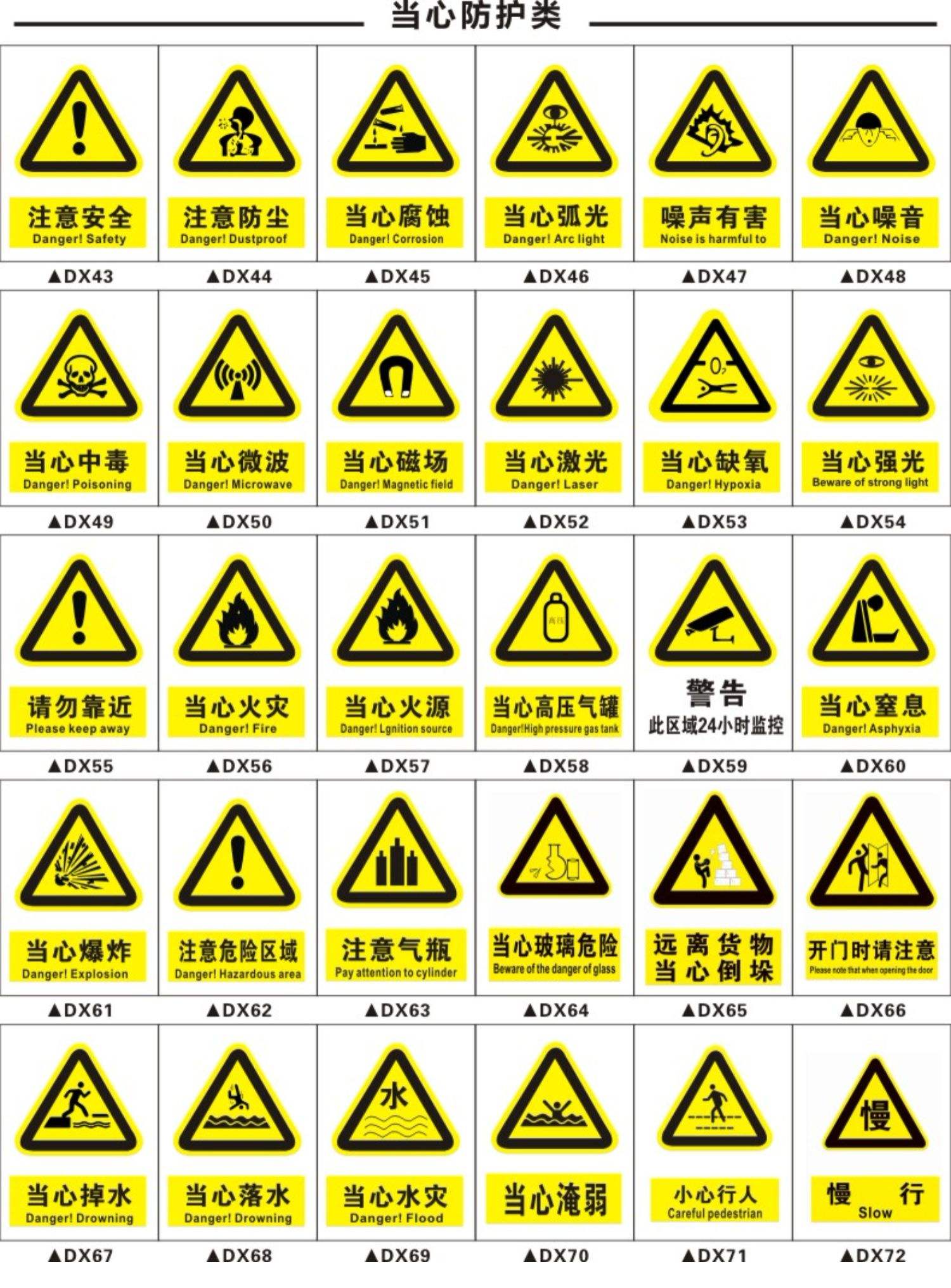當心擠壓標識牌注意小心機器設備操作安全警示工廠車間警告標示標志牌
